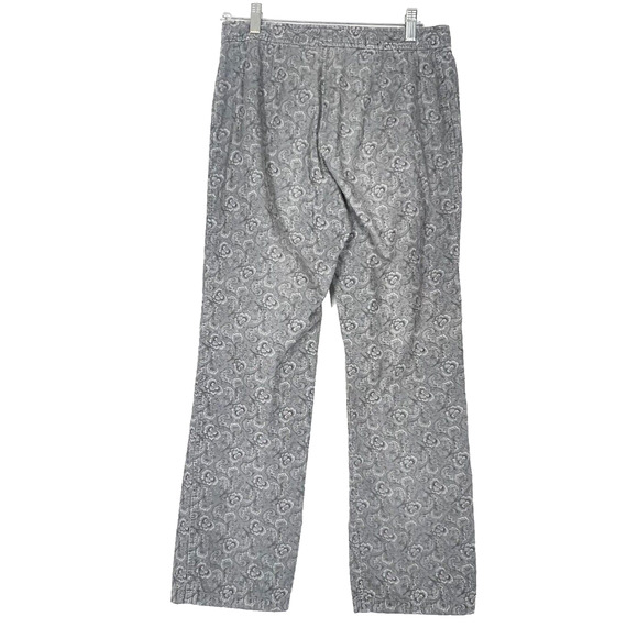 J Crew Corduroy Pants Womens 10 Gray Paisley Floral Straight Classic Boho Retro - Picture 4 of 9
